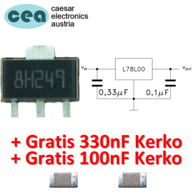 78L09 Spannungsregler linear 9V 0,1A 100mA SOT-89 SMD 7809 [1~100 Stück/piece]