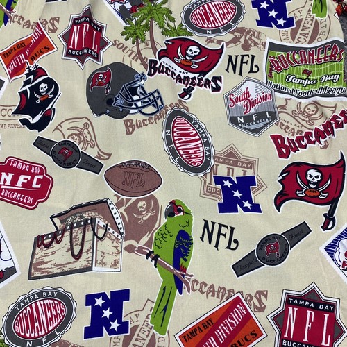 NFL Tampa Bay Buccaneers Hemd Herren L All Over Print Hawaii Knopf Beige S/S - Bild 17 von 24