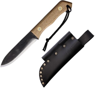 Svord Bushcrafter Fixed Knife 4.5'' Scandi Grind Carbon Steel Blade Wood Handle