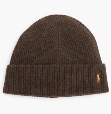 Polo Ralph Lauren Men's Skull Cap Beanie Winter Hat Lt Gray Blue