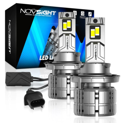 2X H13 9008 Super Bright LED Headlight Bulbs Kit 40000LM 6500K White Hi-Lo Beam