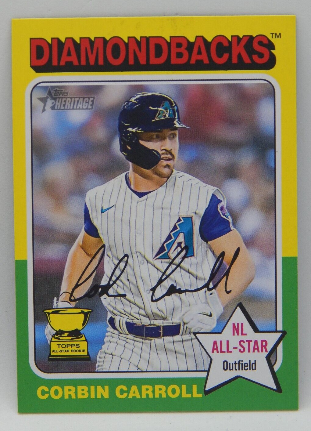 2024 Topps Heritage Baseball SSP Throwback Variation Arizona #372 CORBIN CARROLL