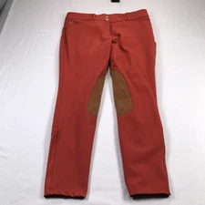 Dover Saddlery Pants Womens 34 Orange Riding Breeches Equestrian Stretch