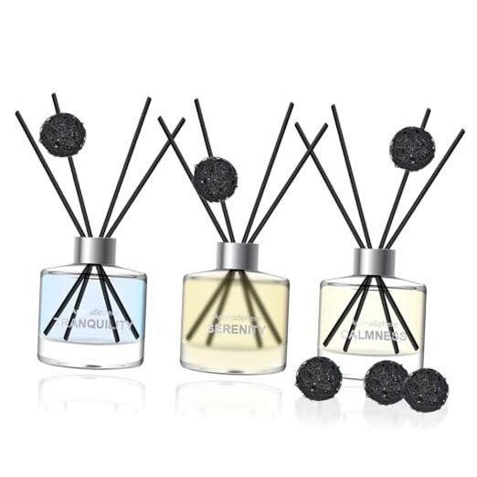 3-Piece Reed Diffuser Set - Eucalyptus, Jasmine & Lemongrass Aromatherapy Scents-image