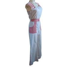 True Vintage 1970's Disco Jumpsuit 8 Medium Bellbottom Sleeveless One Off