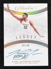 2020-21 Panini Flawless Collegiate Legacy Gold 7/10 Karl-Anthony Towns Auto ow1