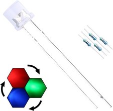 100 Pcs 5mm RGB Slow Flashing LED Diodes Multicolor Car Change Flat Lens DC 3V