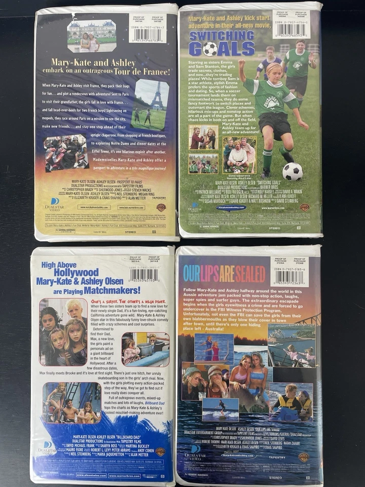 Mary Kate & Ashley Olsen VHS Clamshell Lot Paris Billboard Dad Switching Goals - Image 4 of 4