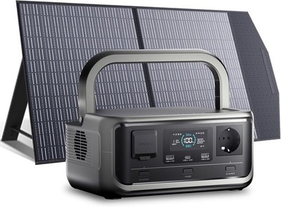 Kompakter Solargenerator 300W Reiner Sinus 256Wh LiFePO4 & 100W Solar Kit