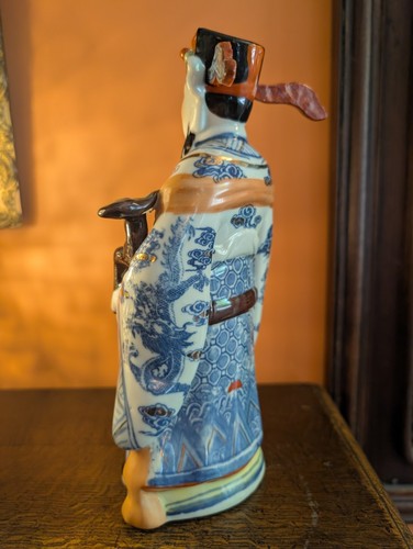 Vintage Chinese Lu Xing Figurine 10 inch Porcelain God of ProapeuStatue Marked - Picture 6 of 11