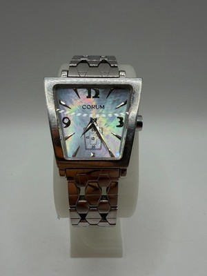 Corum Trapeze Mother Of pearl Stainless Steel Women's Watch 105.404.20 New Batt