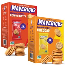 Sandwich Crackers Variety Pack Peanut Butter  Cheddar Snack Crackers, Whole...