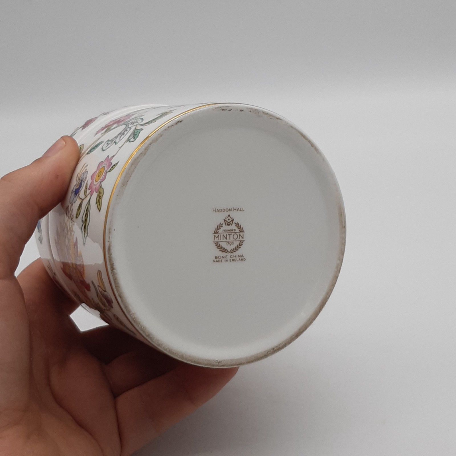 Minton Haddon Hall Lidded Trinket Box Ginger Jar Bone China Made in England Mint image 5