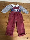 Vintage Girls 3T 2pc Sheep Corduroy Overalls Set — photo 1