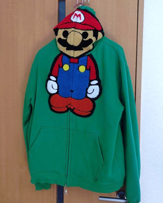 A Bathing Ape Bape Baby Milo X Super Mario Full Zip Hoodie Size M Green Used