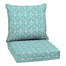 Arden Outdoor Deep Seat Cushion Set, 24 in 24" x 24" Turquoise Daphne Medallion