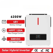 4.2KW 6.2KW Hybrid Solar Inverter 24V 48V 220V With 120A MPPT Charge Controller