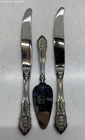 Wallace Rose Point Sterling Silver Handle Stainless Blade Knives 197 Grams