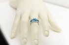 14k Cocktail Blue Topaz Cocktail Ring  White Gold & Natural Diamonds — photo 6