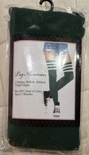 Leg Avenue Athletic Striped Ribbed Opaque Thigh Highs Full Toe One Size