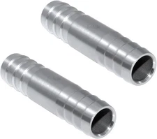 Beduan Stainless Steel 1/2" Hose Barb Splicer Mender Round 1/2 to 1/2, Silver 