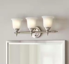   Hampton Bay Olgelthorpe 22 in. 3-Light Brushed Nickel Bathroom Vanity Light