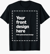 Custom Front Back Print T-Shirt Design Your Own Photo Tee Men Women Kids