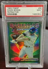1993 WADE BOGGS TOPPS FINEST REFRACTOR #90  PSA 9  YANKEES HOF