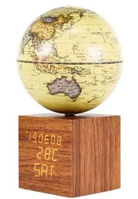 Illuminated Interactive World Globe Music And Light With Claendar Clock