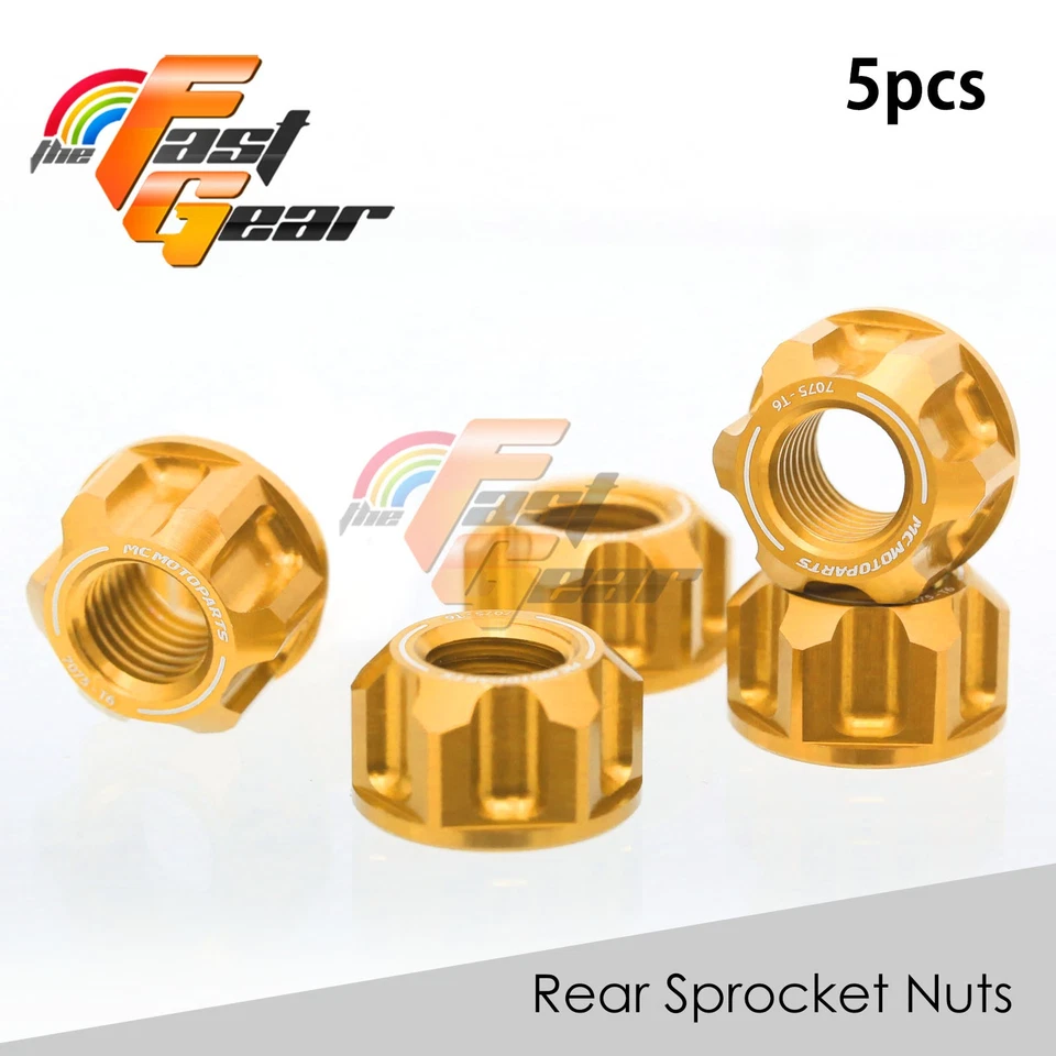 Tuerca de piñón trasera de aluminio DORADA para Triumph Tiger 900 98-01 00 99 Foto 2 de 4