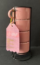 3.04oz 5pc Pink Espresso Cup Set with Carrying Rack