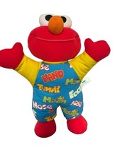 Vintage TYCO Teach Me Elmo 1996 Plush Tummy Mouth Hand Nose Educational - Video
