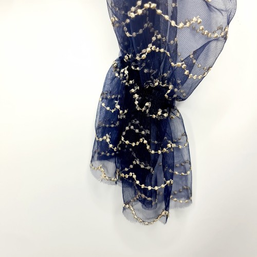 Alice McCall Size 10 Navy Blue Gold Venus Cold Shoulder Ruffled Top - New - Picture 8 of 15