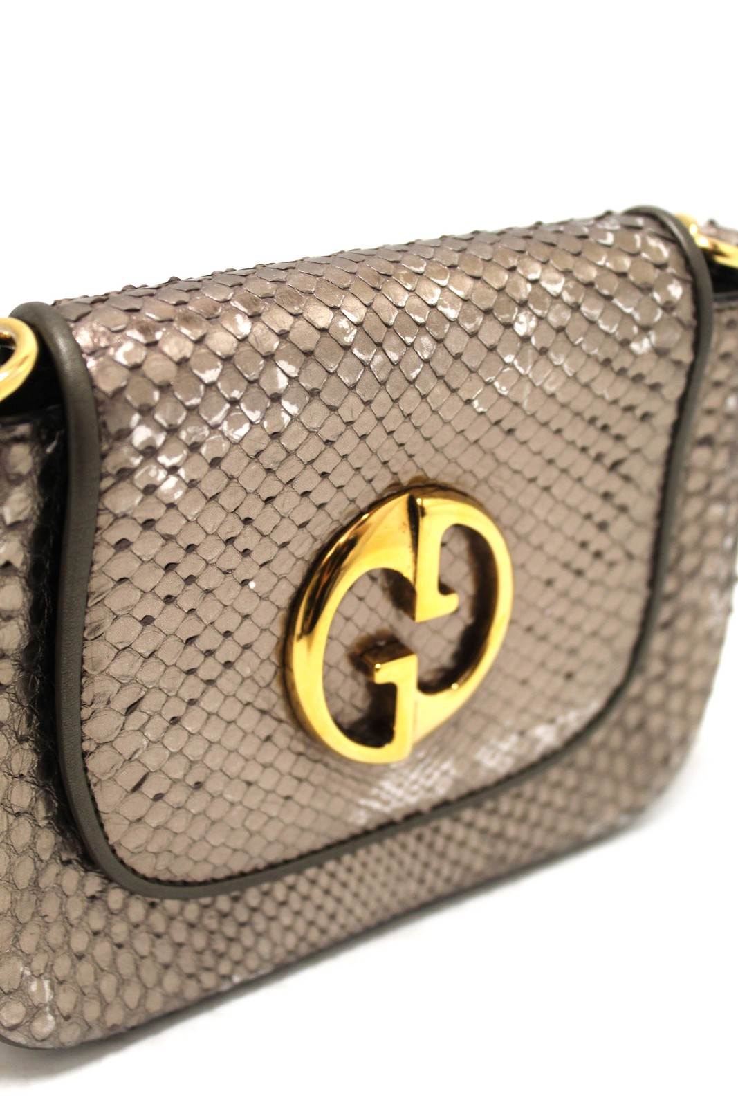 USED Gucci Metallic Python Leather 1973 Chain Sma… - image 6