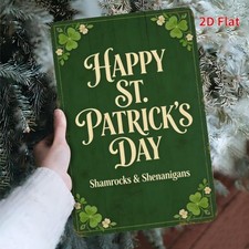 2D"HAPPY ST.PATRICK'S DAY" Metal Iron Sign Indoor Outdoor Homes Bar Room Decor