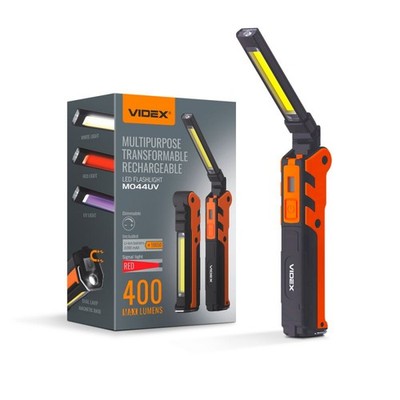 LED Mehrzweck Taschenlampe Wiederaufladbar VIDEX M044UV 400Lm Rotlicht UV 5 Modi