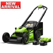Greenworks 48V 46cm Self-Propelled Cordless Lawn Mower + 2 x 24V (4Ah) Batteries
