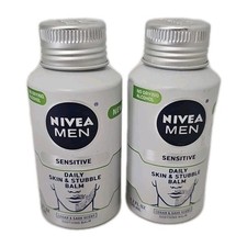 TWO Nivea Men Sensitive Daily Skin Stubble Balm Cedar Sage Scent 4.2 Oz
