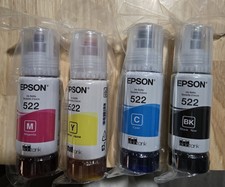 Genuine Epson 522 Ink Bottles 4 Pack for ET-2720 ET-2800 ET-2803 ET-4700 ET-4800