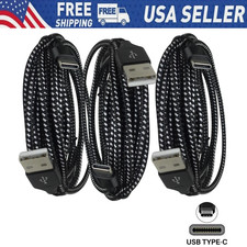 Braided USB C Type-C Fast Charging Data SYNC Charger Cable Cord 3/6/10FT Lot