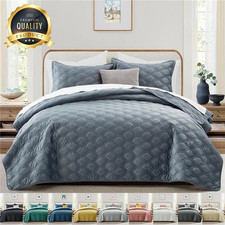 Luxury Summer Velvet Quilt Bedding Set Soft Bedspreads Coverlet Throw Queen King
