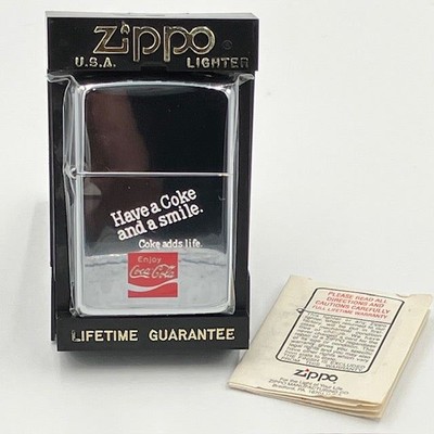 Vintage Zippo 1996 Have A Coke And A Smile Coke Adds Life Ölfeuerzeug...