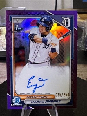 2024 Bowman Chrome - Prospect Autographs Enrique Jimenez #CPA-EJ Purple /250