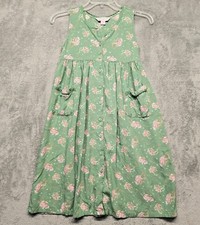 April Cornell Dress Girls Size 9/10 Green Flo...