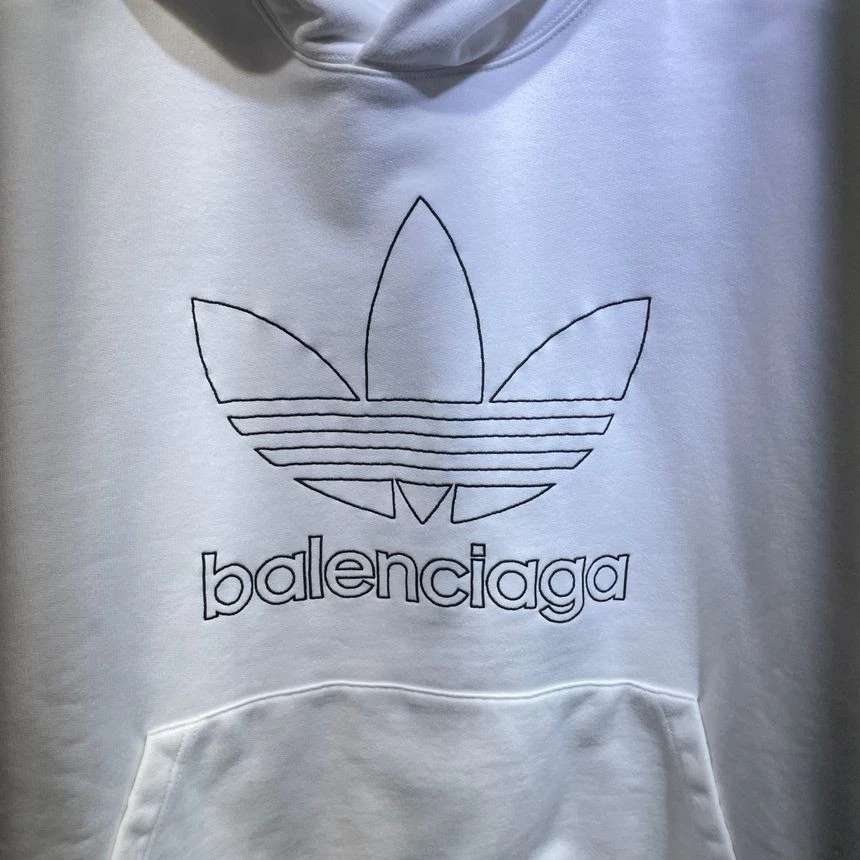 Felpa con cappuccio Balenciaga x Adidas bianca 2 125692473