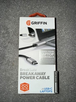 GRIFFIN BreakSafe Breakaway Magnetic Power Charge Cable USB-C Laptops 6FT, Open