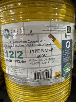 500 Ft. 12/2 Solid Romex Simpull CU NM-B W/G Wire Spool