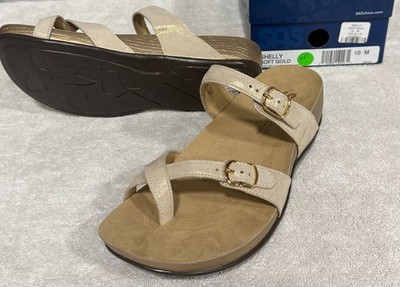 SAS Shelly Soft Gold 10 Medium Women's Sandal New In Box Save Big