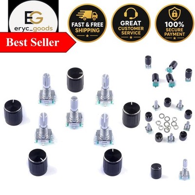 High Precision 5 Rotary Encoders with Knob Caps & Push Button for Arduino DIY