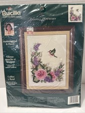 HUMMINGBIRD  FLORAL  Bucilla Counted Cross Stitch Kit New   